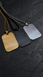 Dog Tag Kette personalisiert – Gravur Anhänger 43x26 mm | Edelstahl (Silber/Gold/Schwarz) | Männer Geschenk Erinnerung
