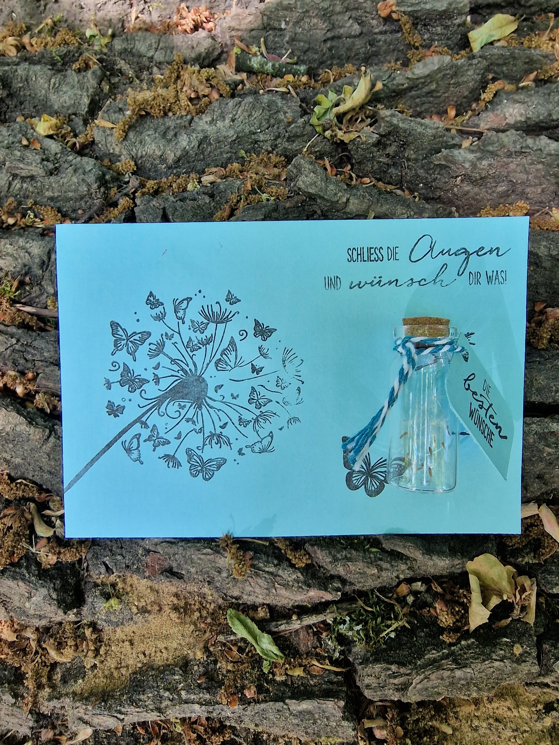 Mini-Wunsch im Glas |  echten Pusteblumenköpfen |  Geschenk zum Abschied, Geburtstag, Dankeschön |Wunscherfüller | für Herzensmenschen
