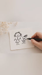 Children's Drawing Engraved Necklace Personalized – Round 22mm Coated Stainless Steel (Silver/Gold/Rose Gold) | Gift