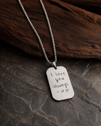 Dog Tag Kette personalisiert – Gravur Anhänger 43x26 mm | Edelstahl (Silber/Gold/Schwarz) | Männer Geschenk Erinnerung
