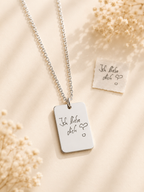 Personalisierte Handschrift Kette – Rechteck Anhänger mit Gravur | Geschenk für Mama oder Papa | Erinnerung Schmuck