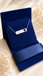 Herz Bar Kette personalisiert – Name oder Datum Gravur | Edelstahl (Silber/Gold) | Minimalistische Namenskette Geschenk