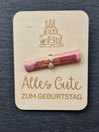 Geburtstags Geldgeschenk aus Holz | Gutscheinhalter Geburtstag | Geldschein Geschenkidee | Alles Gute zum Geburtstag | Klein & liebevoll