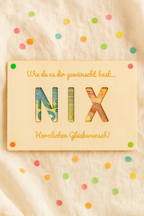 Lustiges Geldgeschenk NIX aus Holz | Kreative Gutschein Karte | Humorvolles Geldgeschenk Geburtstag & Ostern | Du wolltest nichts