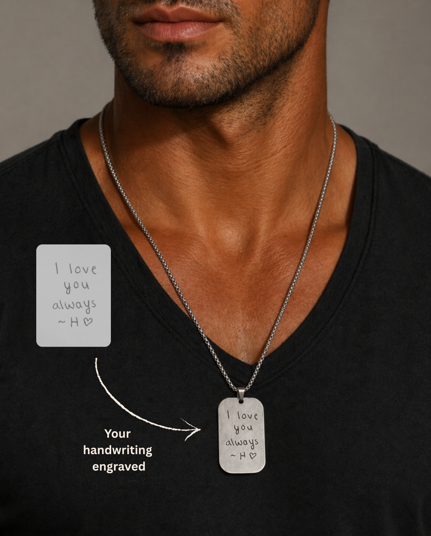 Papa Erinnerungsset – Dog Tag & Schlüsselanhänger mit Gravur