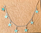 Chaîne de cheville lumineuse en forme d'étoile, bracelet de cheville phosphorescent, chaîne de cheville argentée, bijou de plage