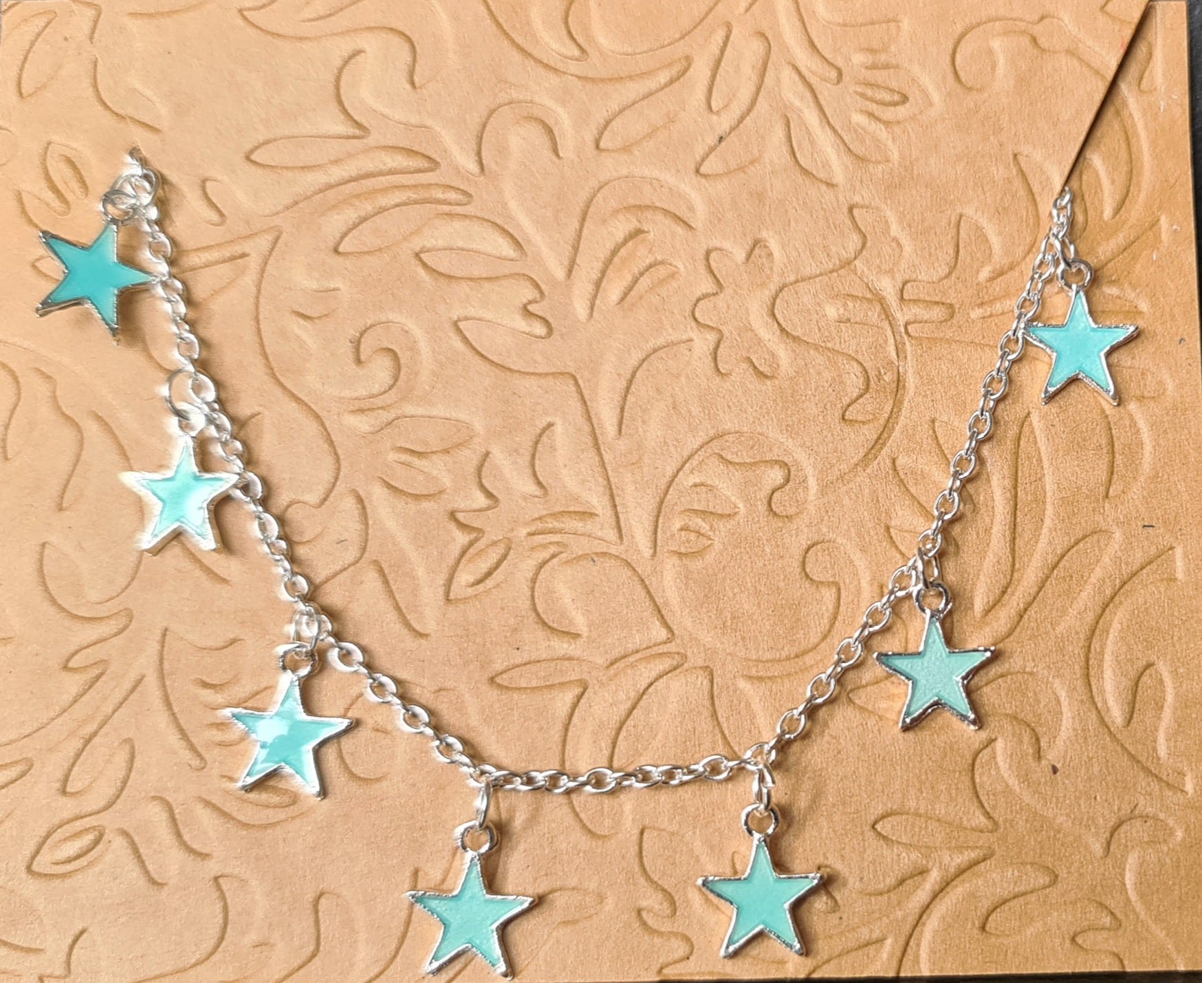 Leuchtendes Fußkettchen Stern Form Fußband Glow in the Dark Anklet Silber Fußkette Strandschmuck
