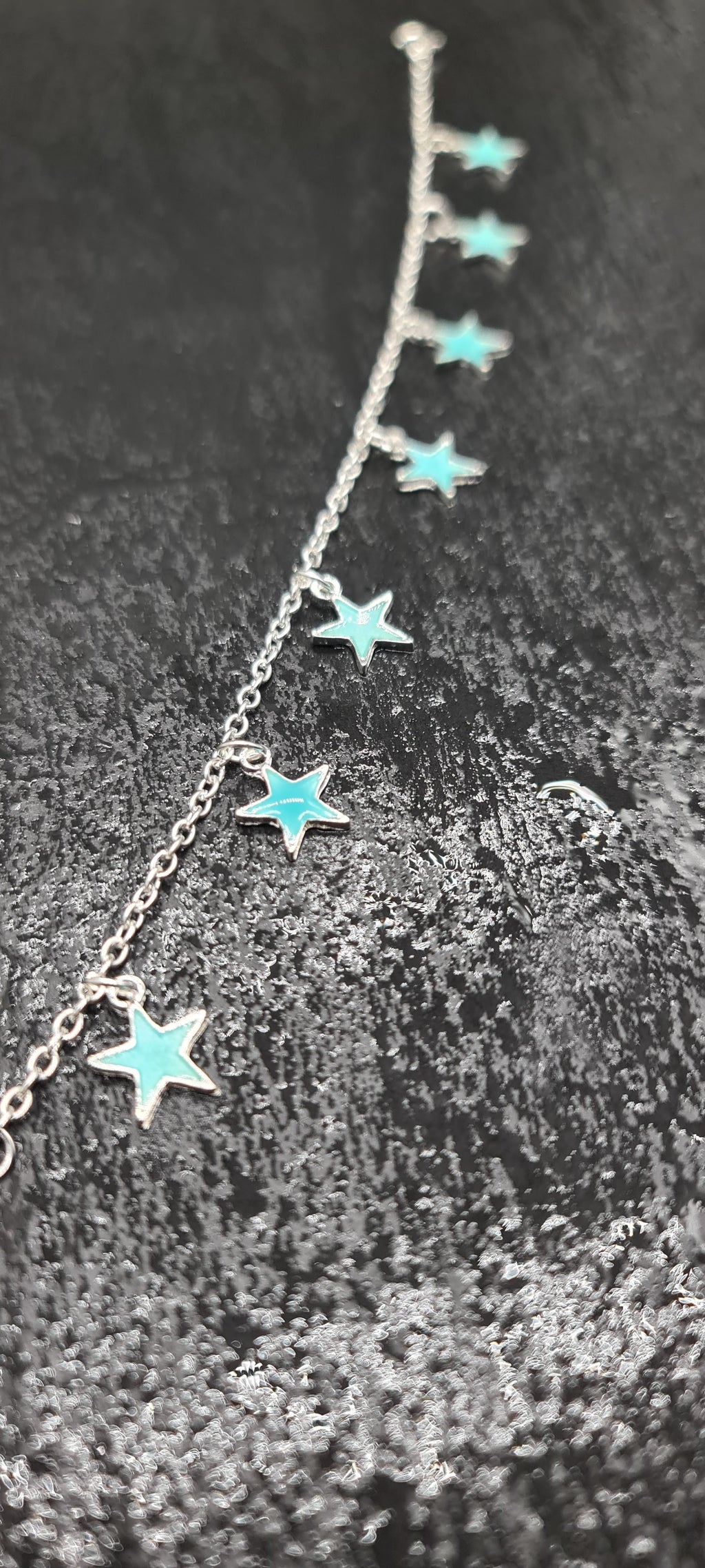 Leuchtendes Fußkettchen Stern Form Fußband Glow in the Dark Anklet Silber Fußkette Strandschmuck