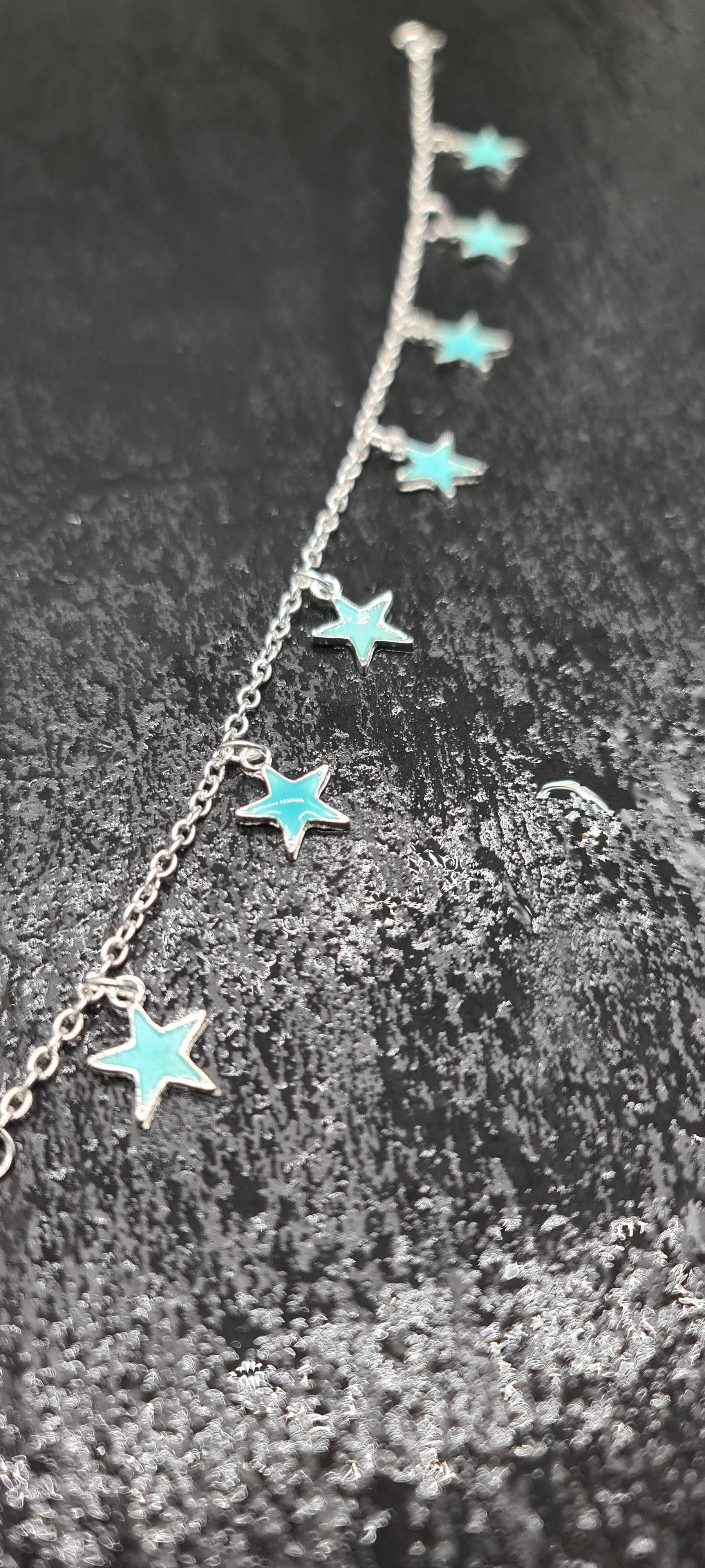 Leuchtendes Fußkettchen Stern Form Fußband Glow in the Dark Anklet Silber Fußkette Strandschmuck