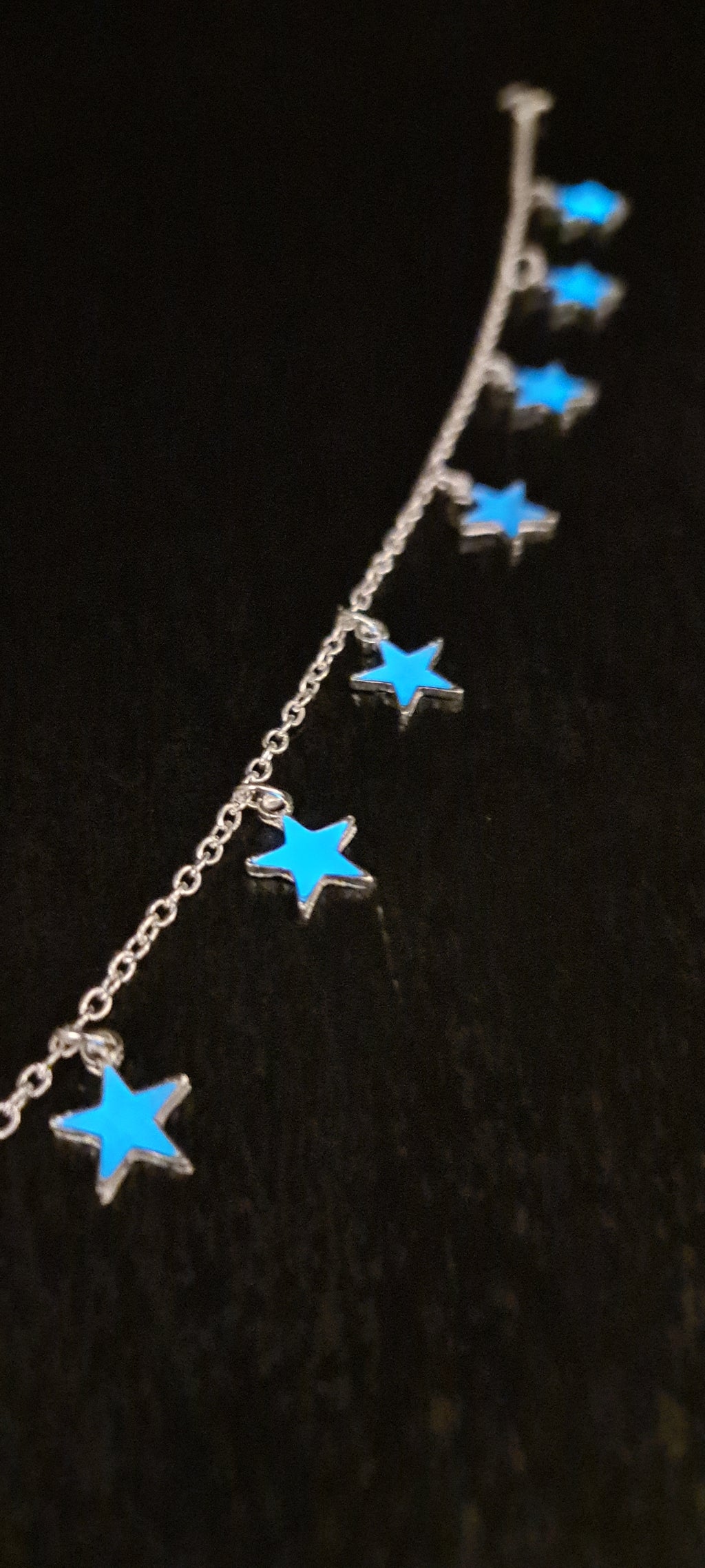 Leuchtendes Fußkettchen Stern Form Fußband Glow in the Dark Anklet Silber Fußkette Strandschmuck