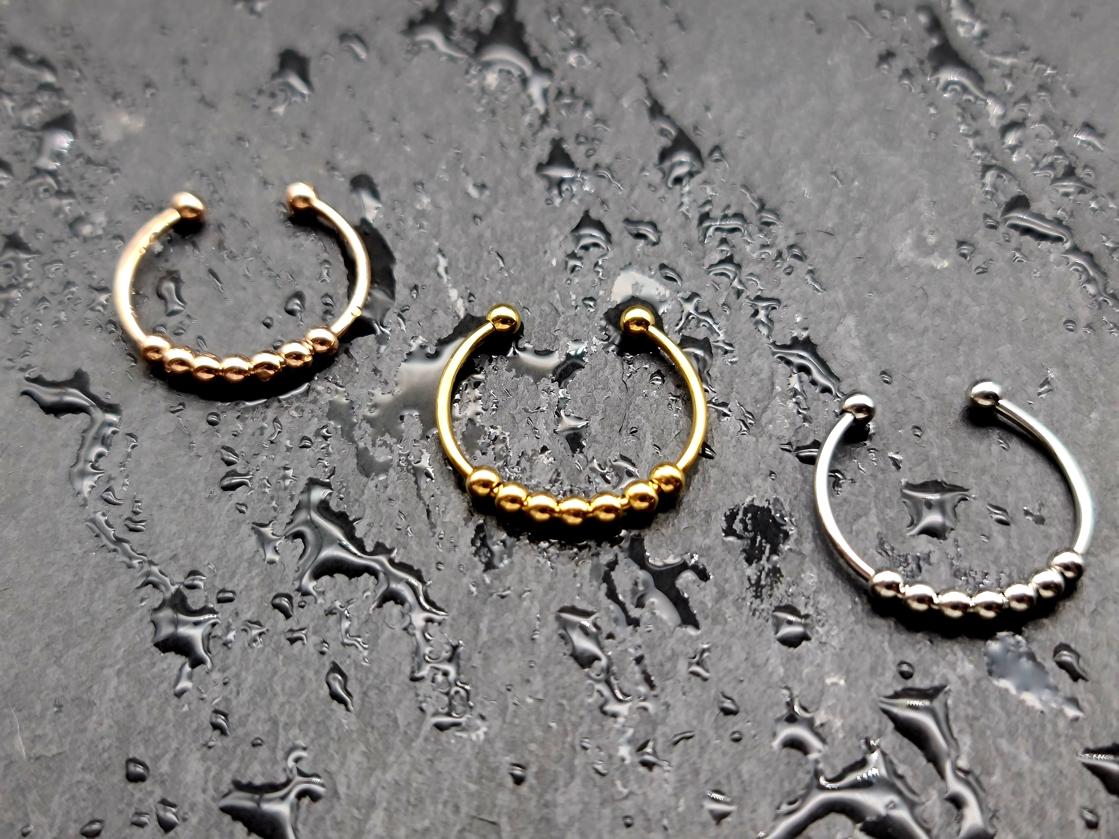 Spinner ring with 7 rotating balls – bestseller fidget ring in gold, silver and rosegold.