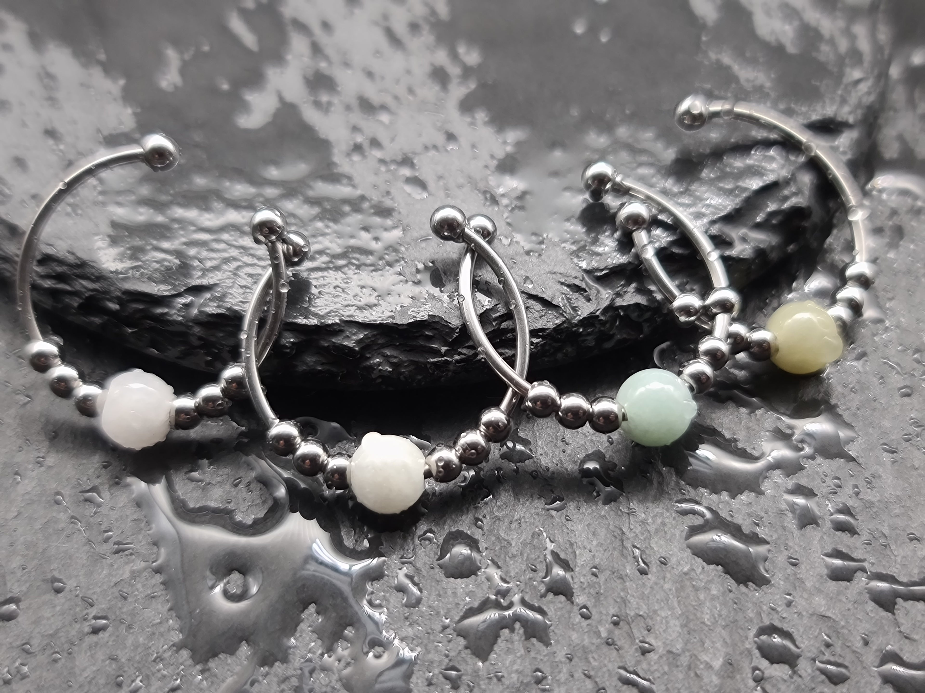 Anti-Stress-Ring „SOUL“ • Verstellbarer Fidget Ring Damen • Geschenkidee für Sie • Perlenring gegen Nervosität • Anxiety Ring