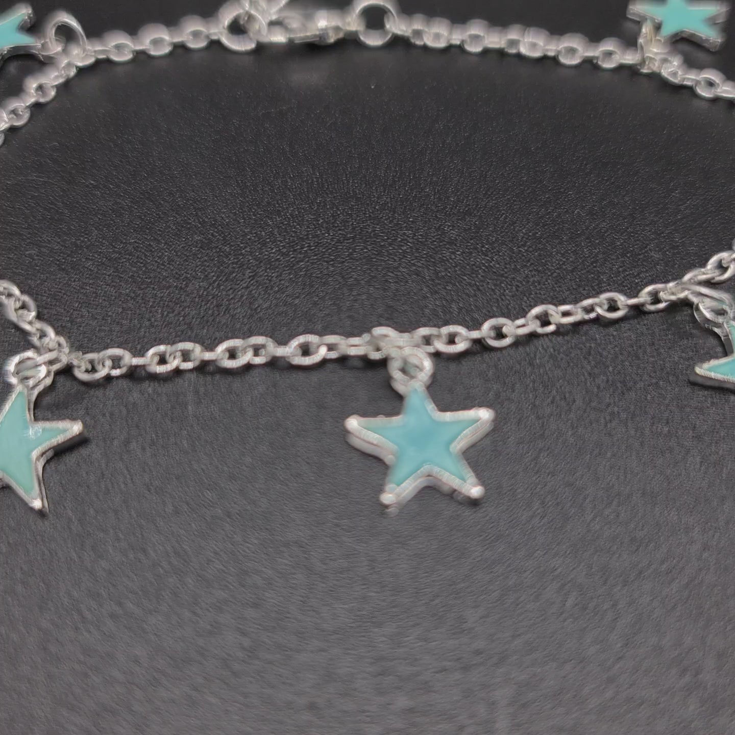 Leuchtendes Fußkettchen Stern Form Fußband Glow in the Dark Anklet Silber Fußkette Strandschmuck